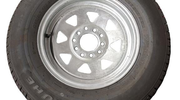 Manutec 175R13 Tyre fitted to Multi-fit Galv Rim Trailer Caravan Spare Part