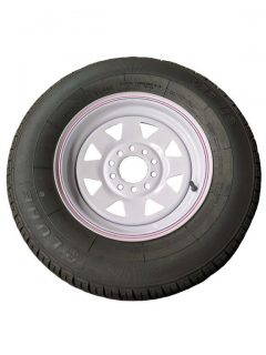Manutec 175R13 Tyre fitted to Multi-fit WHITE Rim Trailer Caravan Spare Part