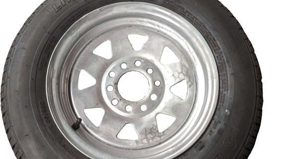 Manutec 155R13 Tyre fitted to Multi-fit Galv Rim Trailer Caravan Spare Part