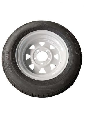 Manutec 155R13 Tyre fitted to 13 inch White Sunraysia Ford Rim Trailer Caravan
