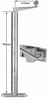 Manutec Heavy Duty Adjustable Stand 675mm with clamp Trailer Caravan Spare Part