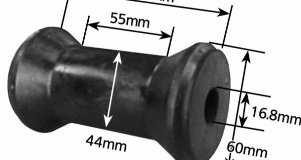 Rubber Boat Rollers 4 inch Sydney Type, Black with 17mm plain bore Trailer Parts