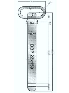 Manutec Draw Bar Pin 22mm x 159mm Trailer Caravan Spare Part