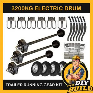 DIY Tandem Axle Running Gear Trailer Kit – Electric Brake 3200kg (Parts Only)