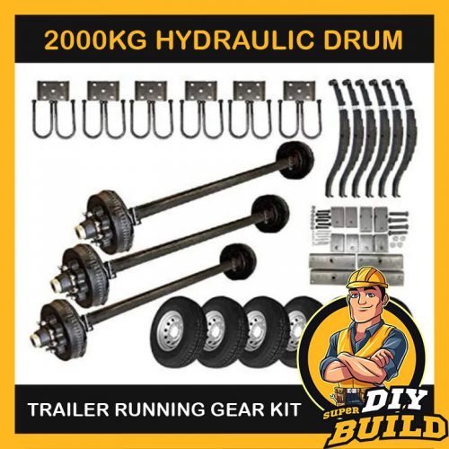 Tandem Axle Running Gear Kit – Hydraulic Brake 2000kg (Parts Only)