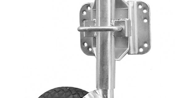 2021 Heavy Duty Jockey Wheel 10″ Solid Pneu w/ U-Bolt Swivel Brkt – Galv 1000kg