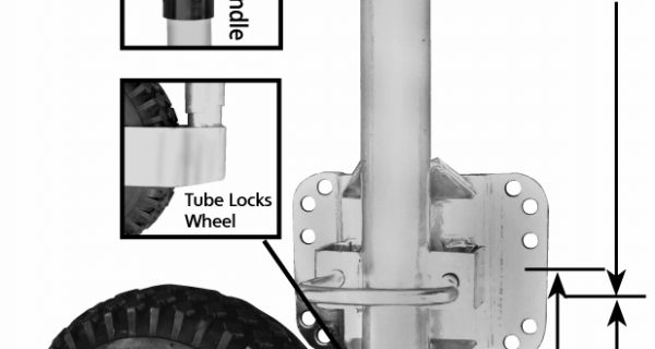 2021 Standard Jockey Wheel 10″ Pneumatic w/ Galv Steel & U-Bolt Swivel Bracket 350kg