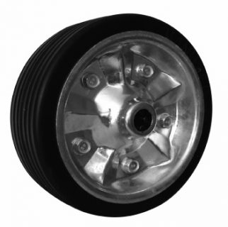 Jockey Wheel 8 inch (200mm) Rubber Tyre, Galv Steel Ctr Trailer Caravan Part