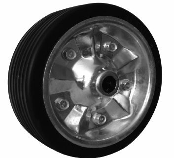 Jockey Wheel 8 inch (200mm) Rubber Tyre, Galv Steel Ctr Trailer Caravan Part