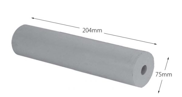 Rubber Boat Roller 8 inch Parallel, Grey with 16mm plain bore Trailer Caravan