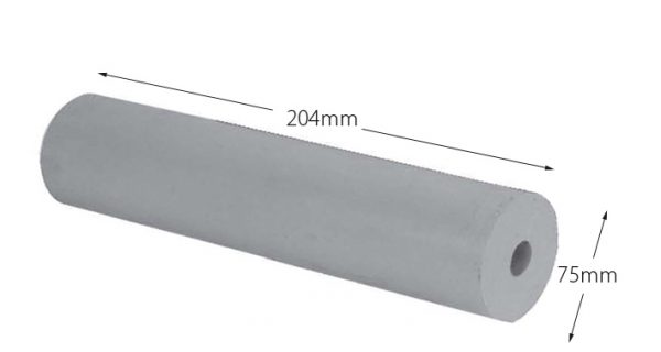 Rubber Boat Roller 8 inch Parallel, Grey with 19mm plain bore Trailer Caravan