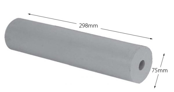 Rubber Boat Roller 12 inch Parallel, Grey with 24mm plain bore Trailer Caravan
