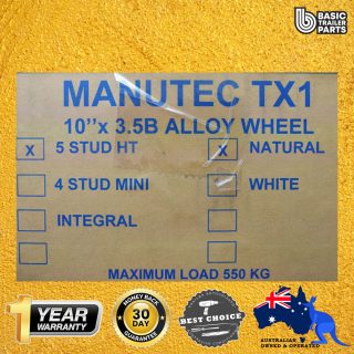 Manutec 10X3.5B INCH ALLOY BOAT WHEEL HT RIM Trailer Caravan Spare Part