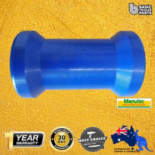 Hard Poly Boat Roller 4 1/2 inch Bow Roller, Blue, 17mm plain bore Trailer Part