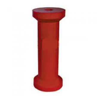 Soft Poly Boat Roller 6 inch Keel Roller, Red Poly, 17mm plain bore Trailer Part