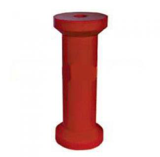 Soft Poly Boat Roller 8 inch Keel Roller, Red Poly, 21mm plain bore Trailer Part