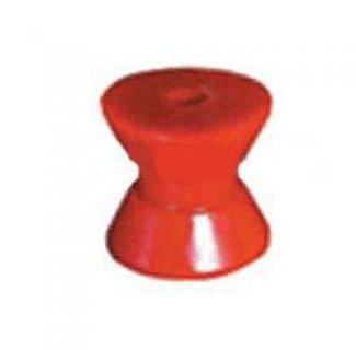 Soft Poly Boat Roller 2 inch Bow Roller, Red Poly, 13mm plain bore Trailer Part