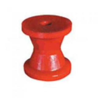 Soft Poly Boat Roller 3 inch Bow Roller, Red Poly, 17mm plain bore Trailer Part