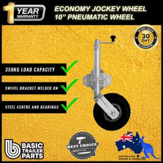 2021 Sturdy Economic Jockey Wheel 10″ inch Pneumatic Swivel Bracket 350kg Load