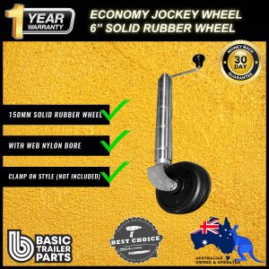 2021 Economic Jockey Wheel 6″ inch Solid Rubber Nylon Bore No Clamp 500kg Rated