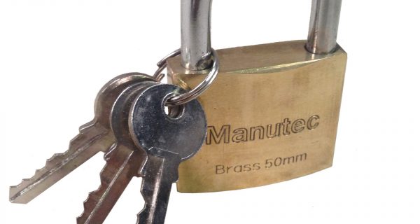 Manutec  50mm Brass Coupling Padlock Trailer Caravan Spare Part