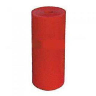 Poly Boat Roller 4 1/2 inch Flat (Parallel) Roller, Red Poly, 17mm plain bore