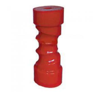 Poly Boat Roller 8 inch Self Centering Roller, Red Poly, 17mm plain bore Trailer