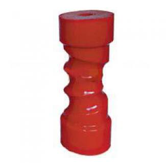 Poly Boat Roller 8 inch Self Centering Roller, Red Poly, 21mm plain bore Trailer