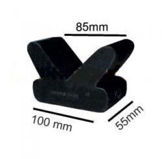 Rubber Boat Rollers 4 inch V Block, Black Rubber with 15mm plain bore Trailer