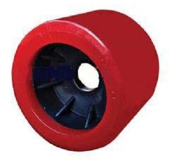 Boat Roller 4″ x 3.5″ Smooth Wobble, Poly, Red, 20mm bore Trailer Caravan Part