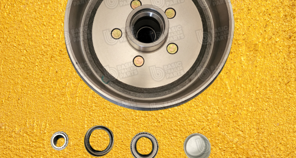 BT 10″ Hub Drum 5 Stud 4.5inch PCD SL with wheel nuts, bearings, seal & dust cap