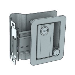 UES PUSH TO CLOSE ENTRY DOOR LATCH CP WITH GASKET & SCREWS (M4 SCREWS)
