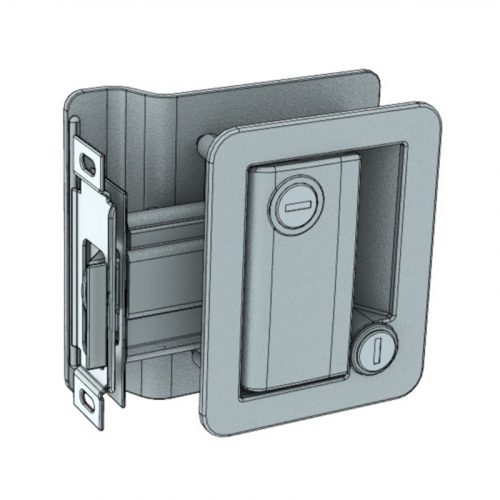 PUSH TO CLOSE ENTRY DOOR LATCH CP WITH GASKET & SCREWS (M4 SCREWS)