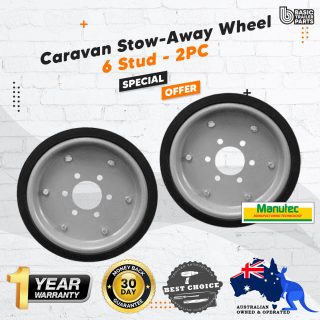2X UHD Caravan Stow-Away Wheel 6 Stud Carastow Storage Wheel Trailer LandCruiser