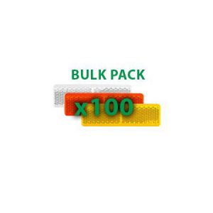 Manutec BULK PACK 100PCS – Amber Reflector Welded White Trailer Caravan Part